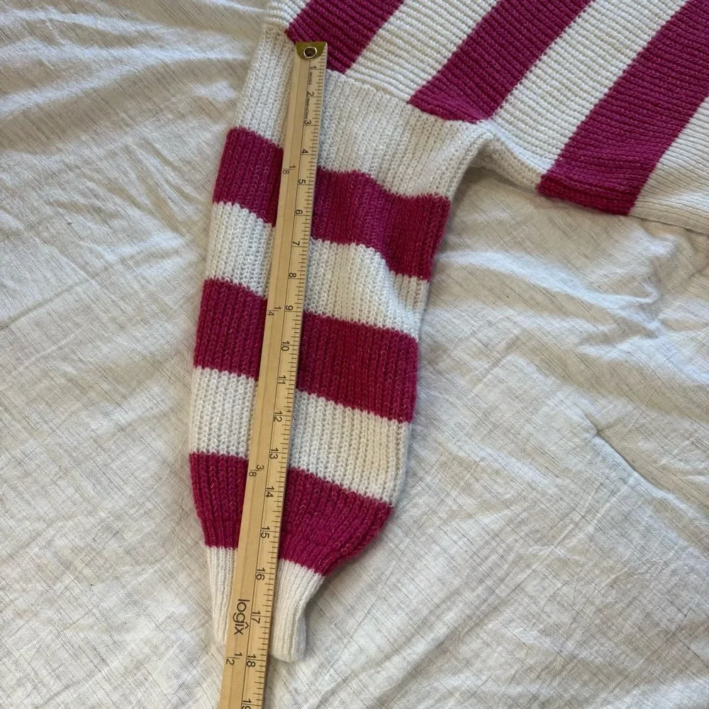 ASOS Design Pink and‎ White Rugby Striped Women's Sweater Size 4 Preppy